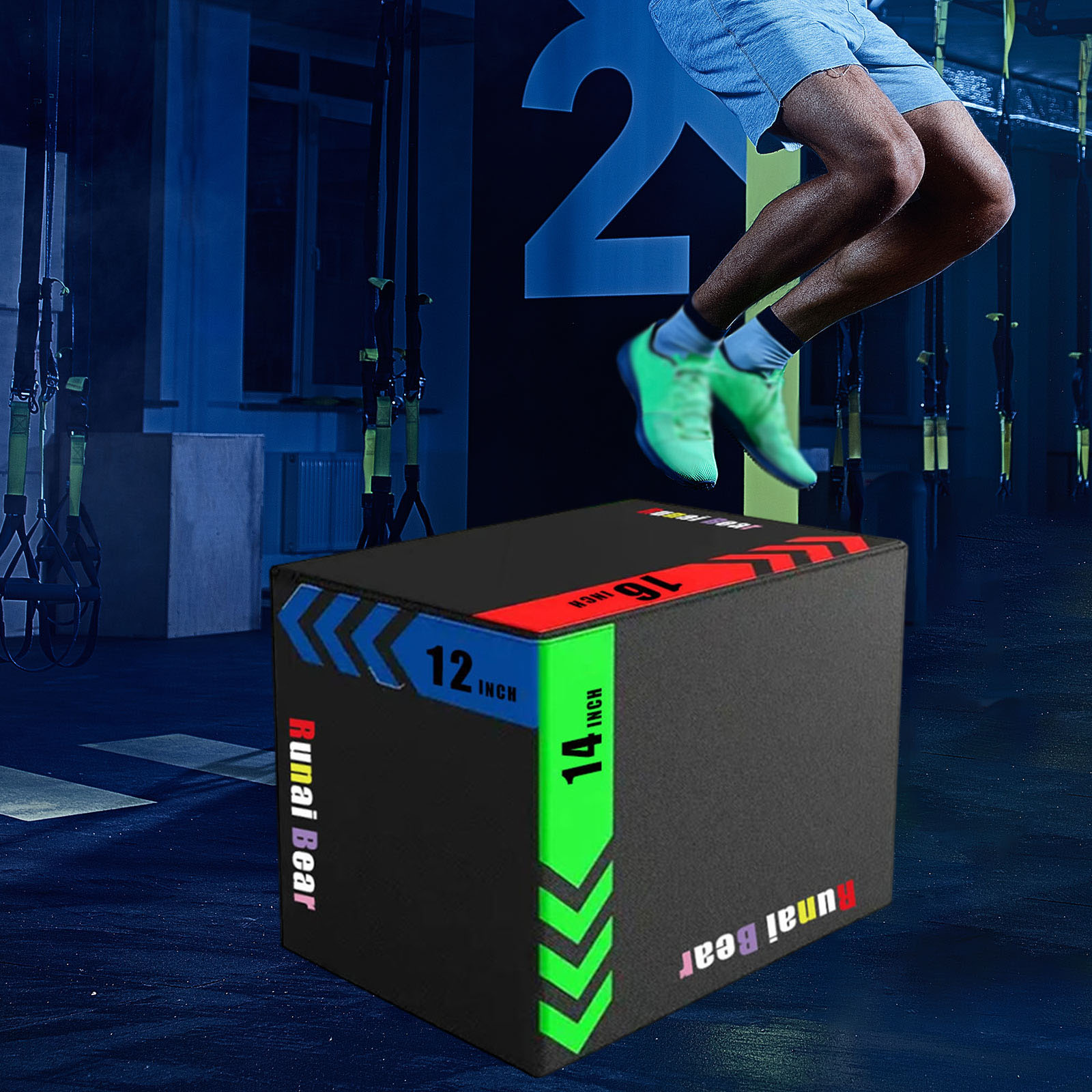 Plyo Box Set - صندوق قفز محمول للتمارين الرياضية، معدات