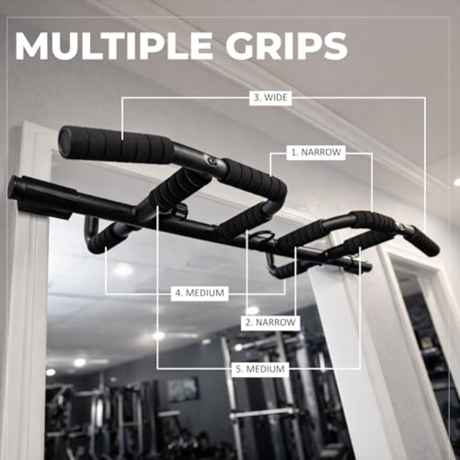 مجموعة قضبان سحب للباب مع أحزم - مراجعة Home Gym Pull Up وسعره