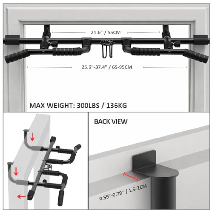 مجموعة قضبان سحب للباب مع أحزم - مراجعة Home Gym Pull Up وسعره